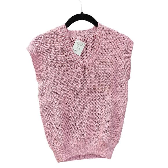 Vintage pink knit vest pinkvest - Picture 1 of 1